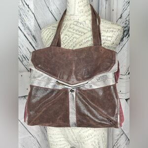 Botkier Satchel Handbag Suede & Metallic